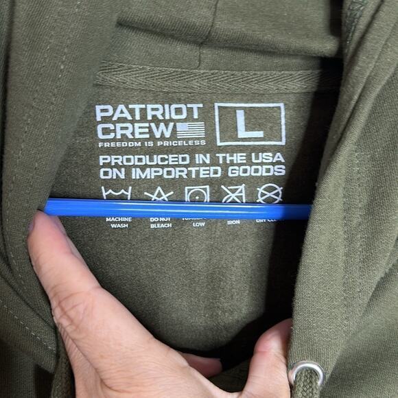 Patriot Crew Green Hoodie God,Family,Country and Freedom American Values Large‎ - Picture 3 of 5